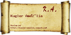 Kugler Amália névjegykártya