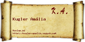 Kugler Amália névjegykártya